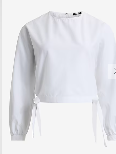 Crew Neck Long Sleeve Side Tie Top