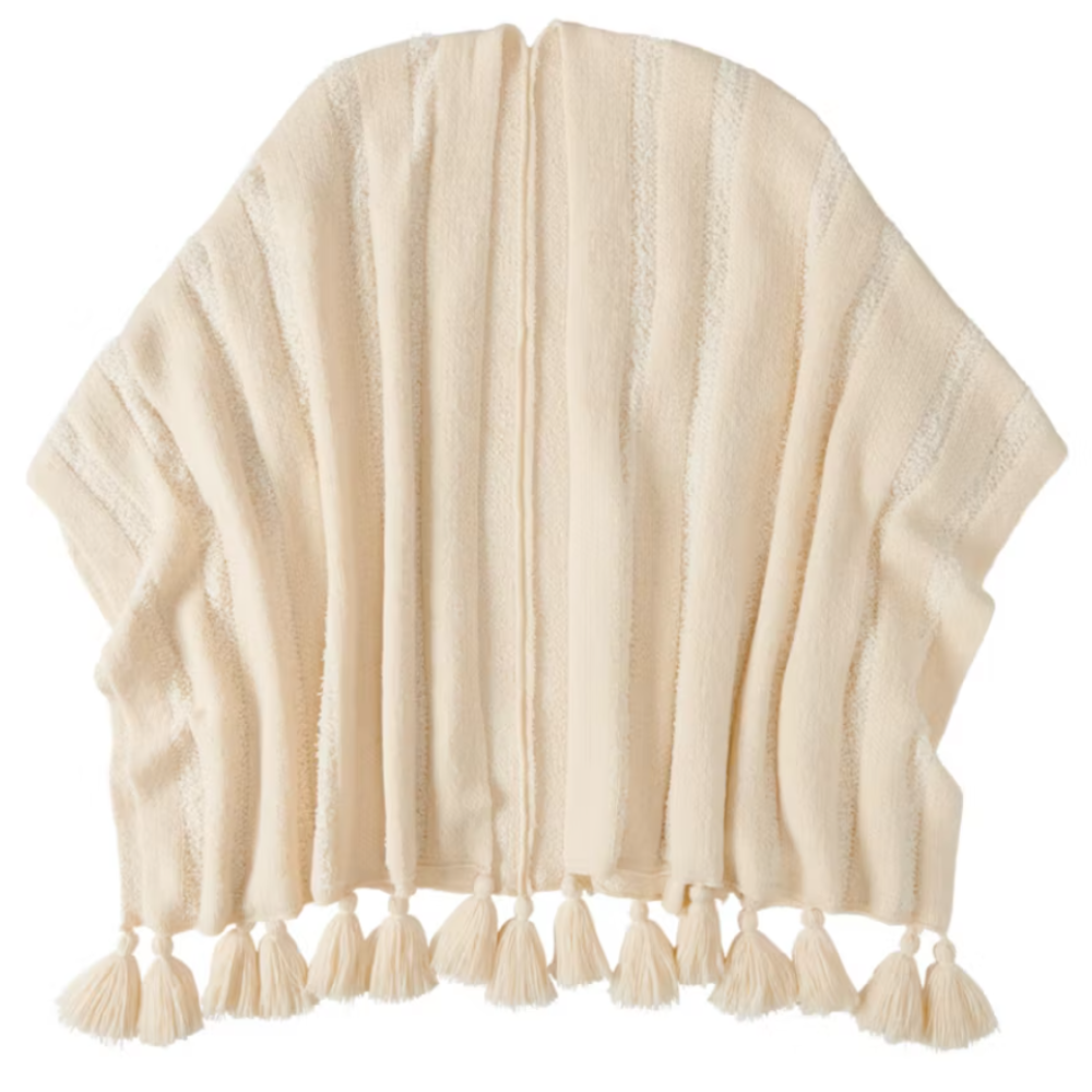 Ladies Poncho - Off White