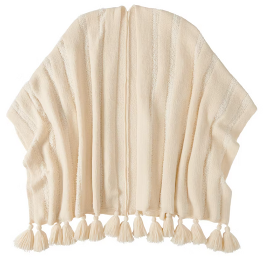 Ladies Poncho - Off White
