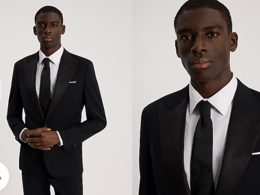 Extra Slim Black Wool-blend Tuxedo