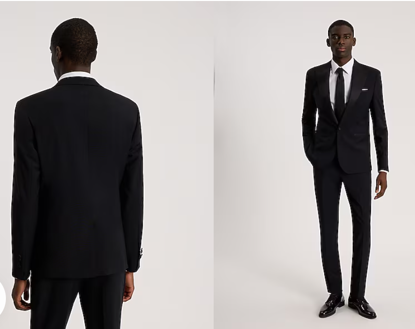 Extra Slim Black Wool-blend Tuxedo