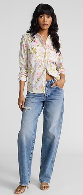 Best Loved Floral Double Pocket Portofino Shirt